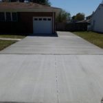 Broom finish driveway with apron