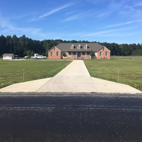 Concrete driveway.